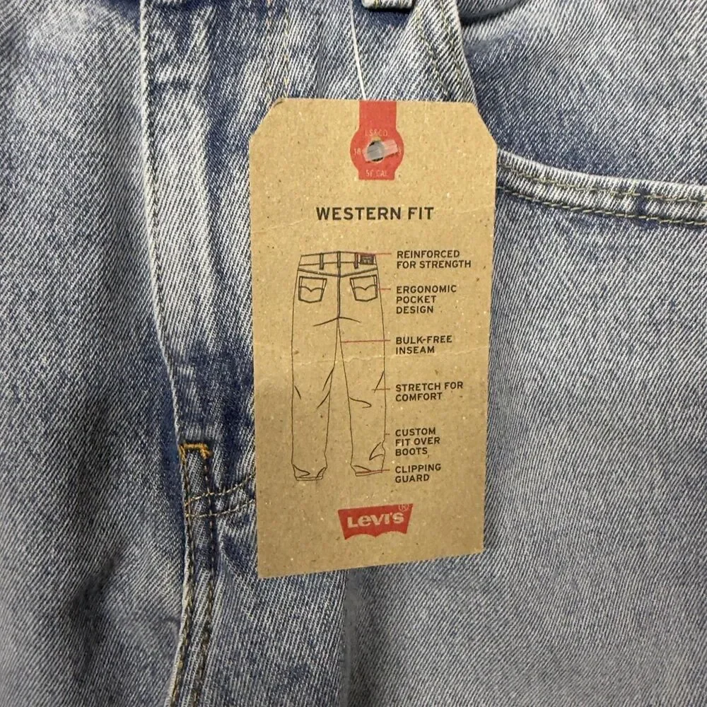 Levi's Western Fit Jeans Mens 32x30 Light Blue Straight Leg Denim NWT 37681-0029